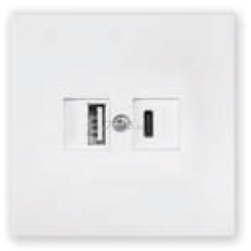 Розетка USB двойная скрытая BYLECTRICA Carre белая (РП5-6662)