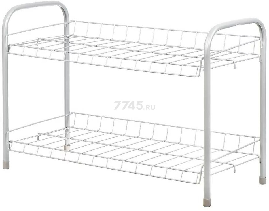 Этажерка для обуви NIKA, 2-х секционная, матовый серый, 660×280×440 мм (ЭТ3/МС)