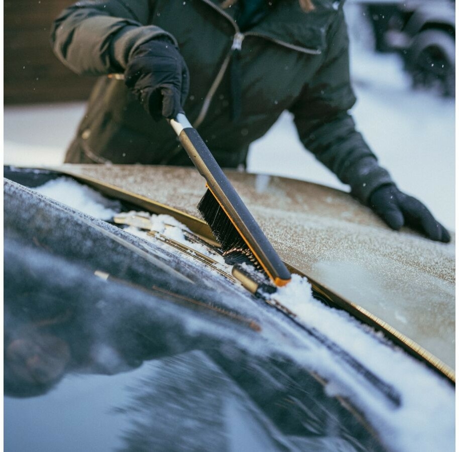 Щетка для снега со скребком FISKARS Plus 63 см (1078495) - Фото 6