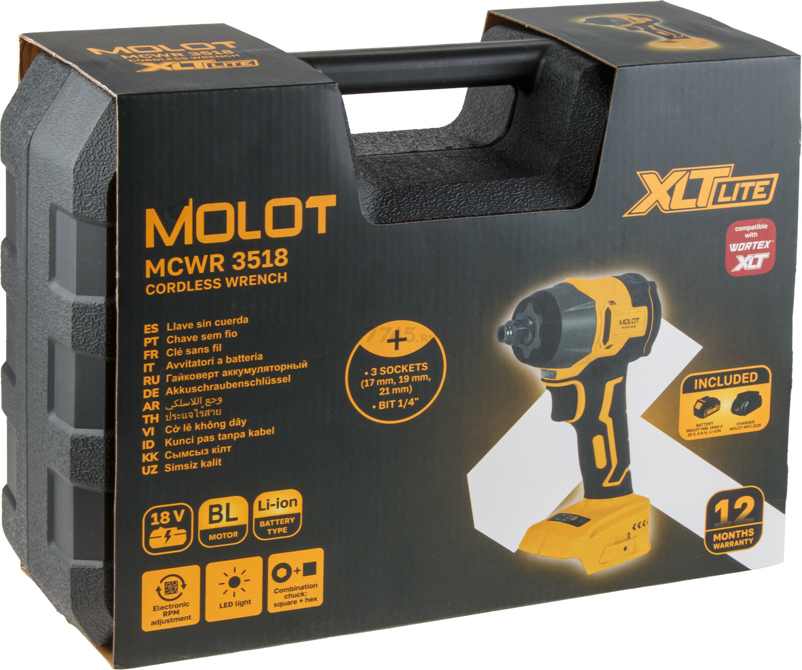 Гайковерт аккумуляторный ударный MOLOT MCWR 3518 XLT Lite SET (2335040) - Фото 27