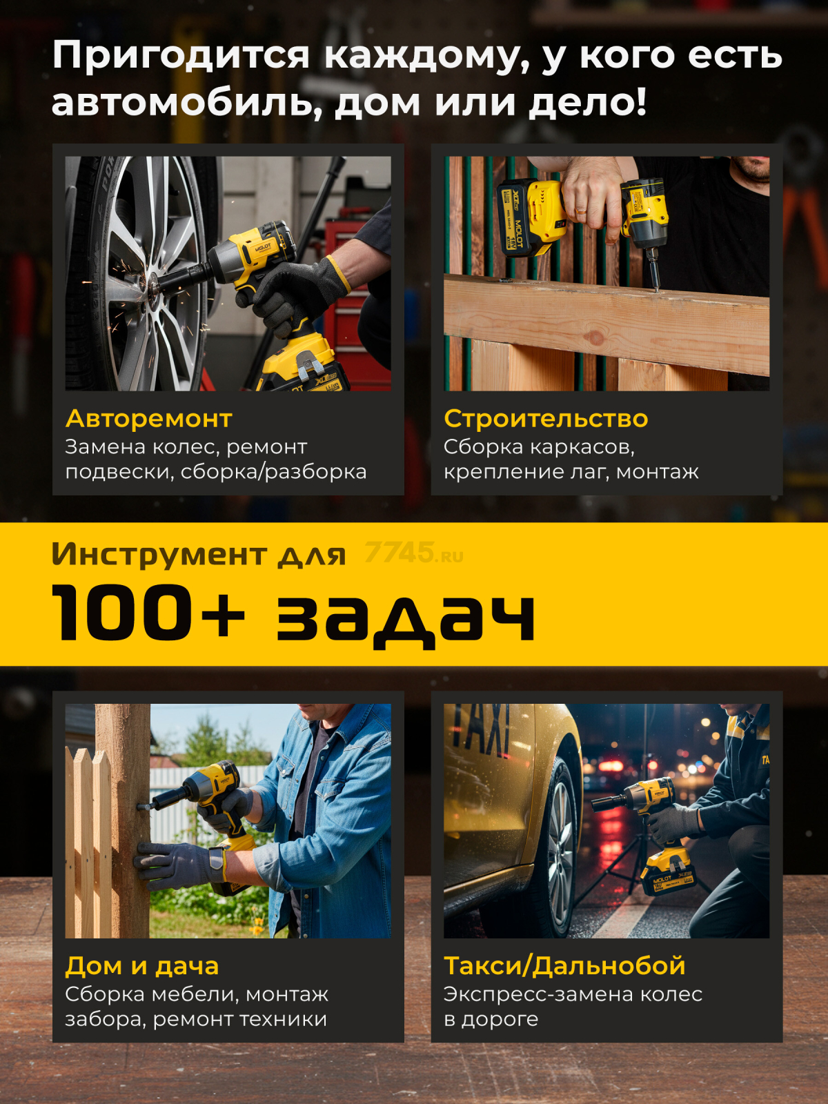 Гайковерт аккумуляторный ударный MOLOT MCWR 3518 XLT Lite SOLO (2335039) - Фото 2