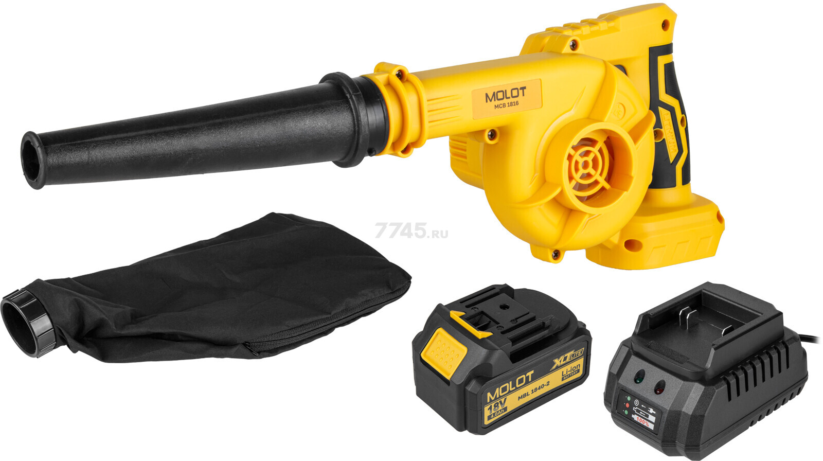 Воздуходувка аккумуляторная MOLOT MCB 1816 XLT Lite SET (2335038) - Фото 2