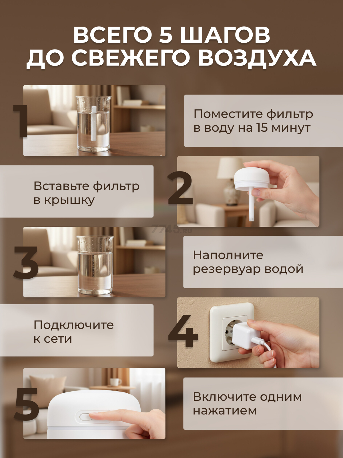 Увлажнитель воздуха NORMANN AUH-100 белый (N16029-6) - Фото 3