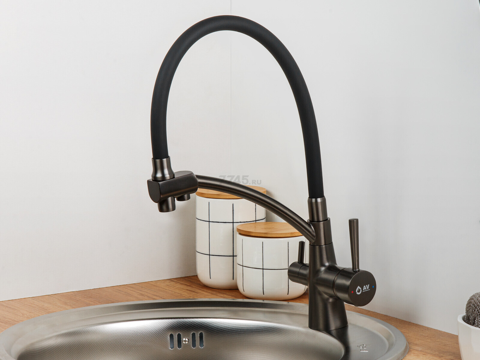 Смеситель для кухни AV ENGINEERING Lux D35 графит (AVLUX4-A49ST) - Фото 4