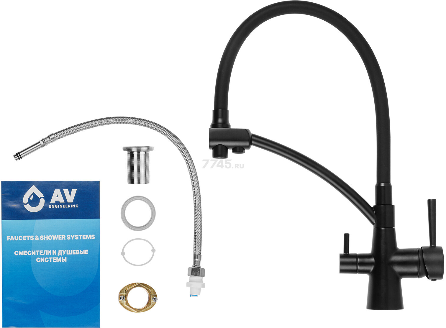 Смеситель для кухни AV ENGINEERING Lux D35 черный (AVLUX4-A49BL) - Фото 6