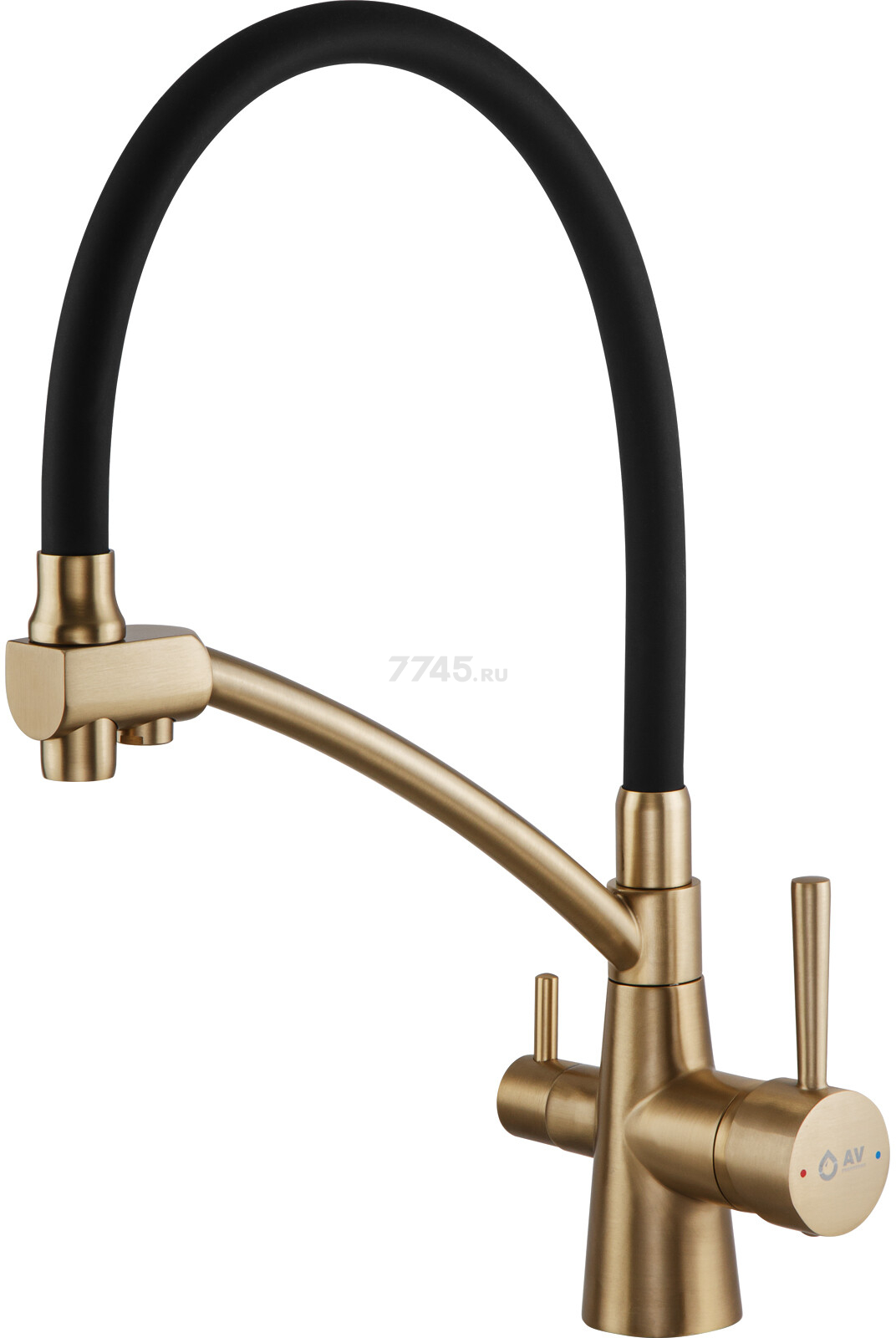 Смеситель для кухни AV ENGINEERING Lux D35 золотой, черный (AVLUX4-A49GLB)