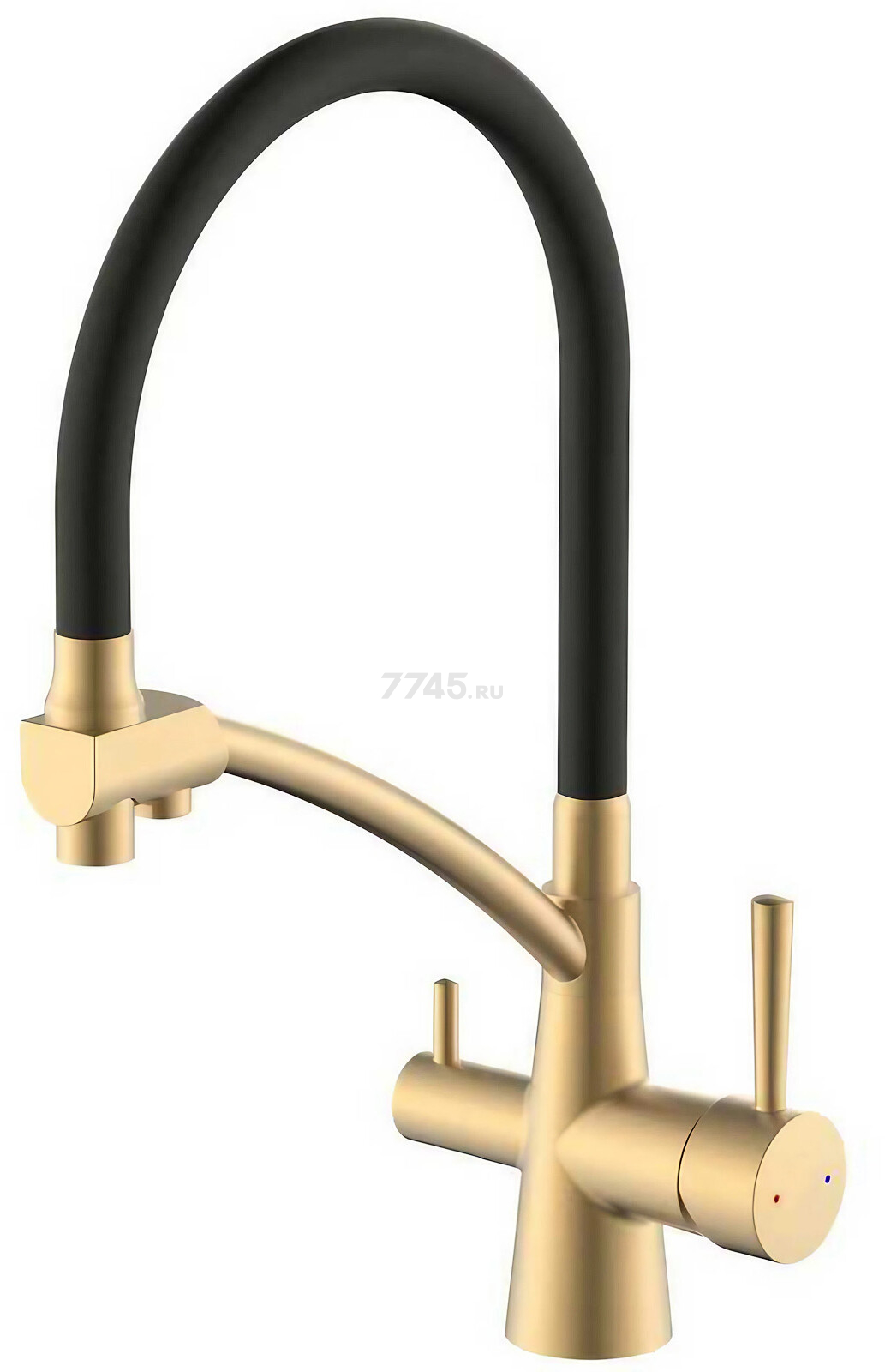 Смеситель для кухни AV ENGINEERING Lux D35 золотой, черный (AVLUX4-A49GLB)