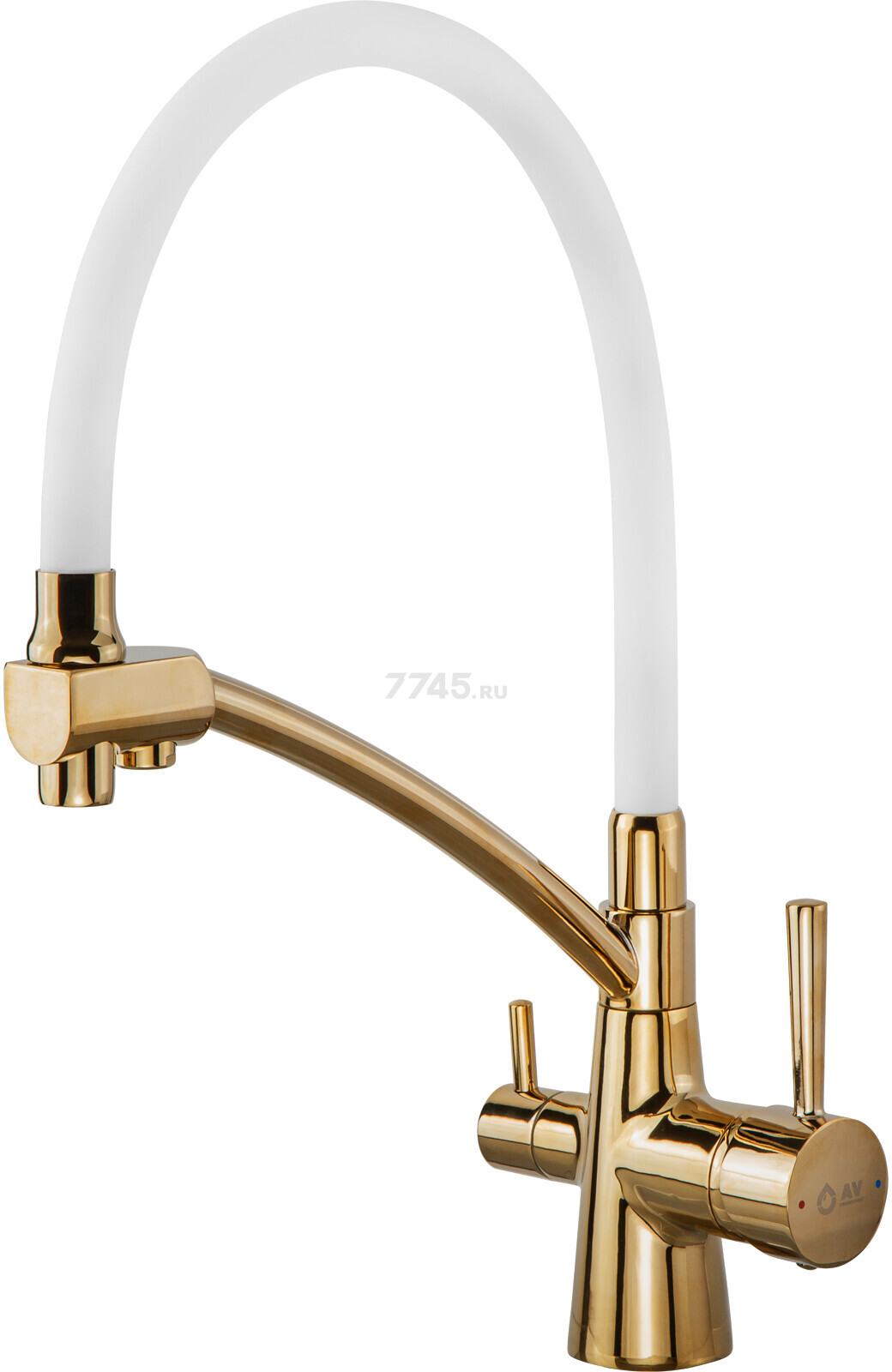 Смеситель для кухни AV ENGINEERING Lux D35 золотой, белый (AVLUX4-A49GLW)
