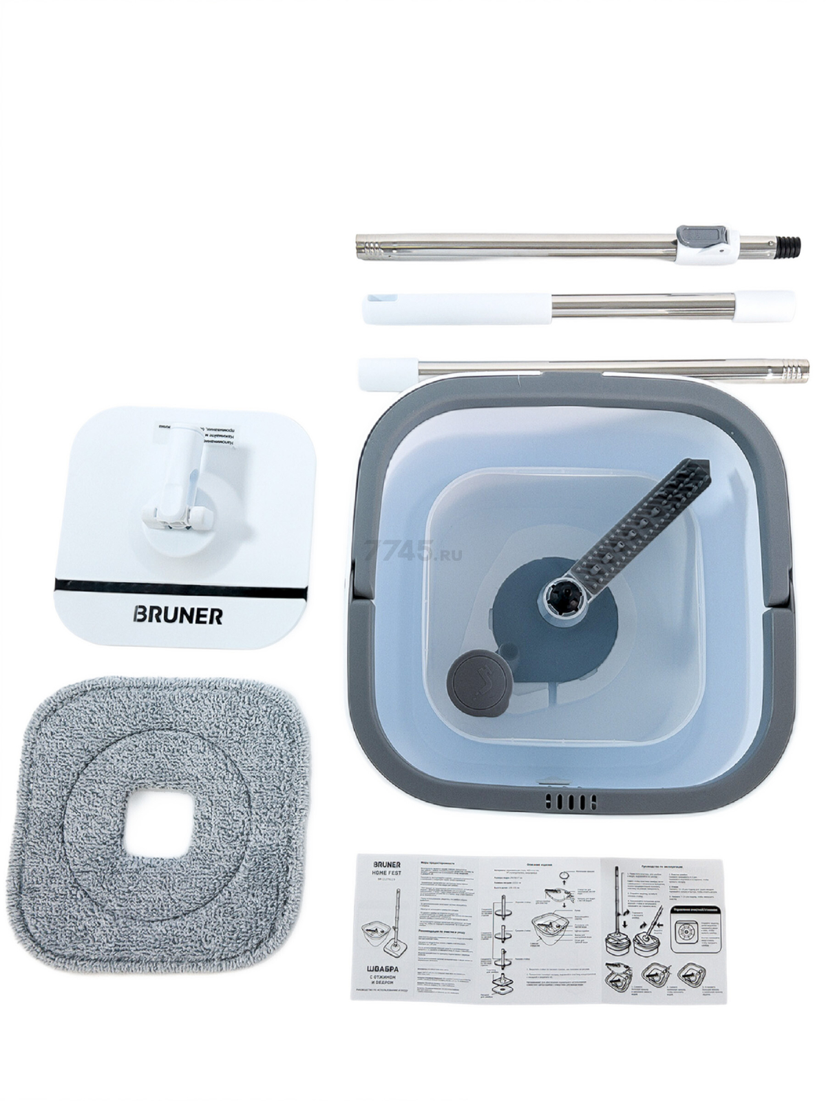 Швабра с отжимным ведром BRUNER Fest (BR-11278119) - Фото 14