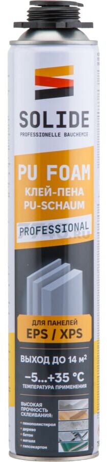 Клей-пена монтажная SOLIDE 750 мл (SL-39490-1)