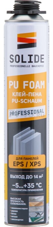 Клей-пена монтажная SOLIDE 750 мл (SL-39490-1)