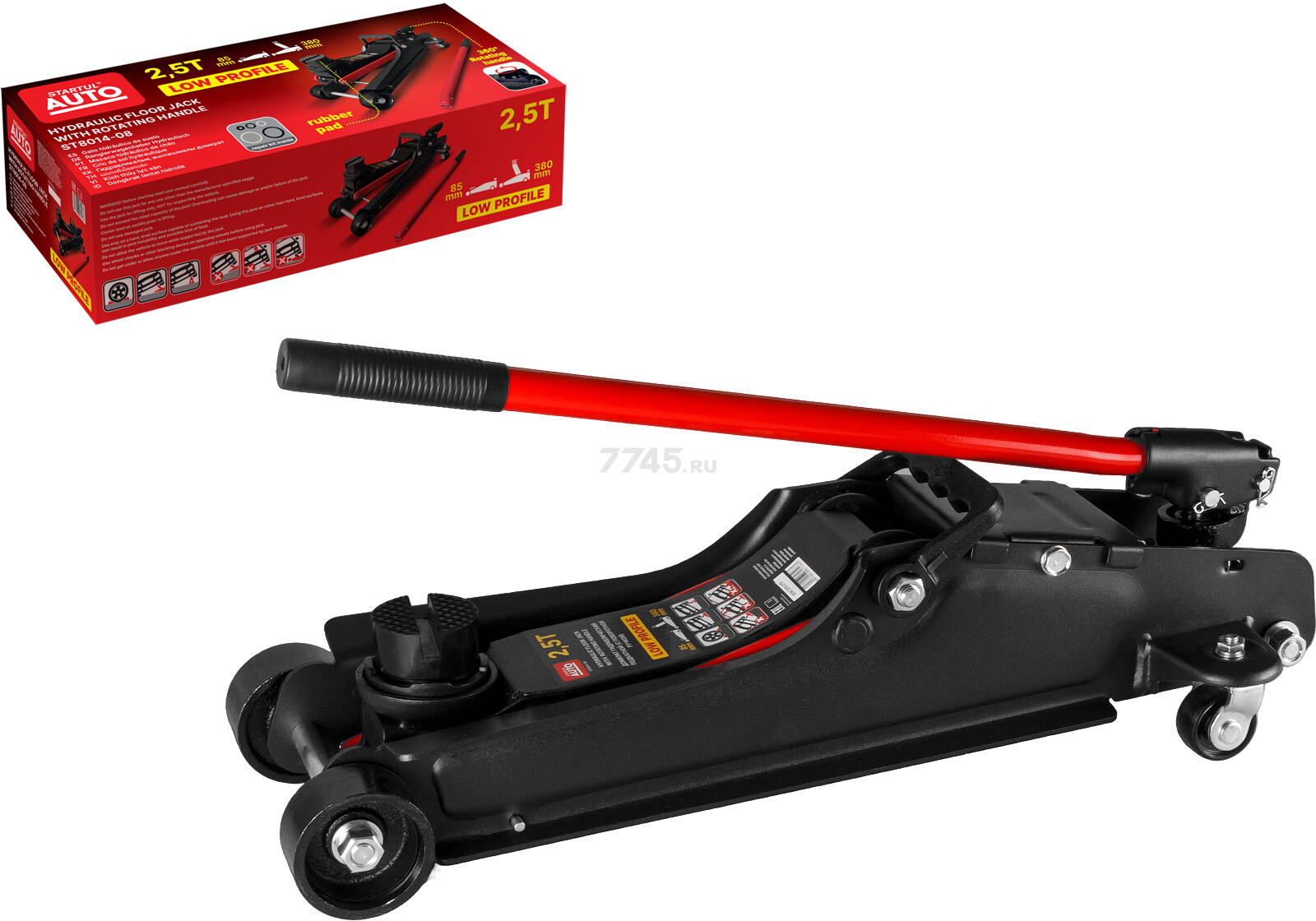 Домкрат гидравлический подкатной низкопрофильный 2,5 т STARTUL Auto (ST8014-08) - Фото 7