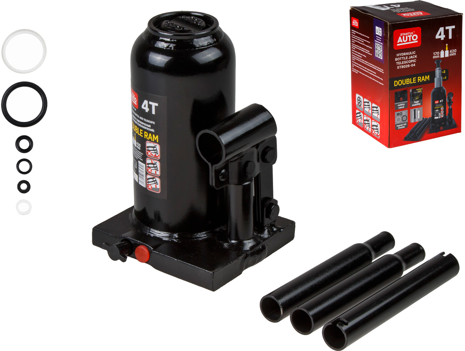 Домкрат гидравлический бутылочный 4 т STARTUL Auto (ST8026-04)