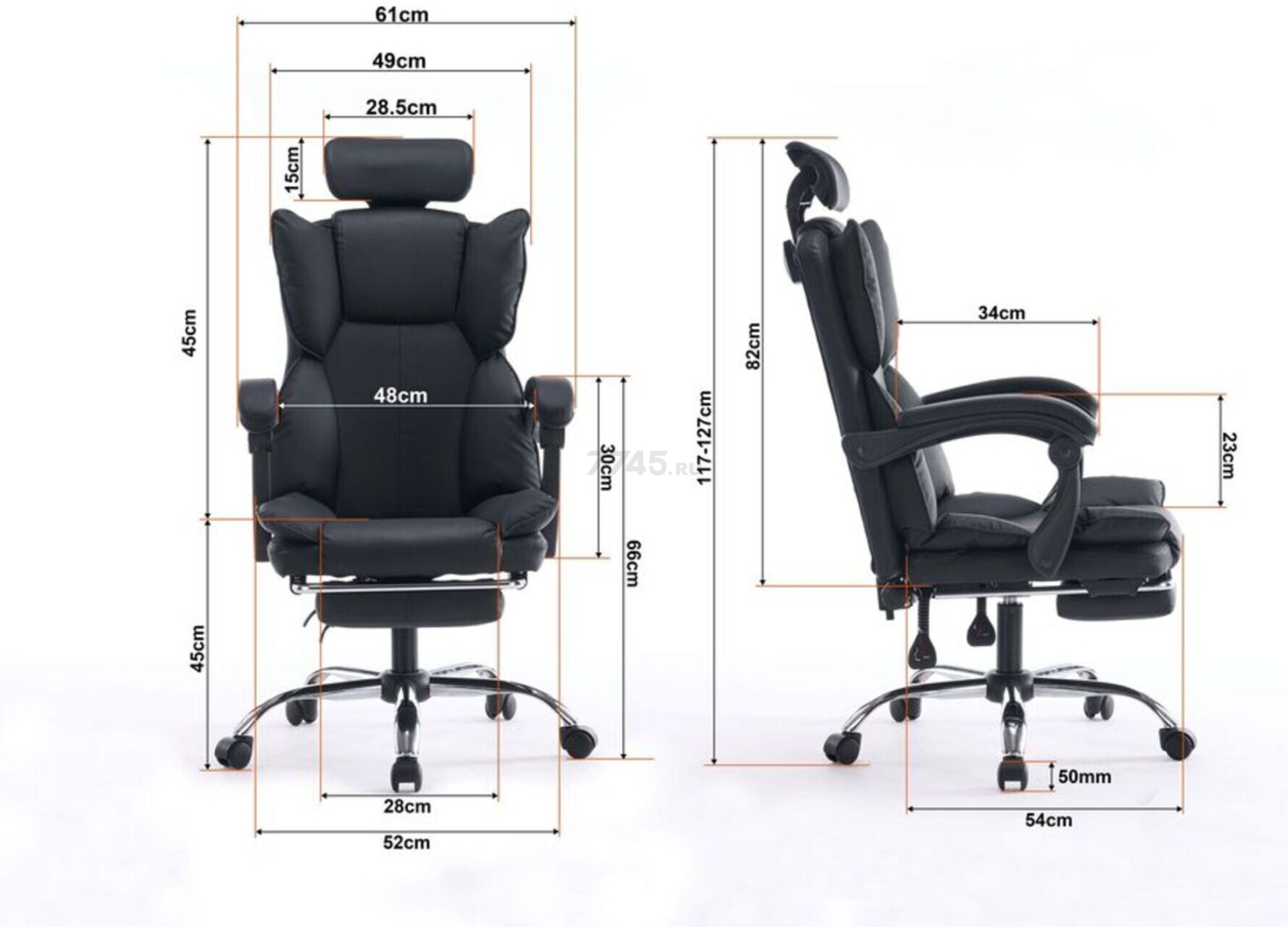 Компьютерное кресло KEIZEN Shogun Black (KZ-7351123) - Фото 25