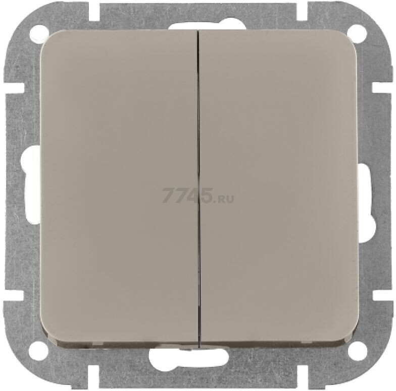 Выключатель двухклавишный cкрытый BYLECTRICA Astrum песочный (С5 10-3502 песочн)