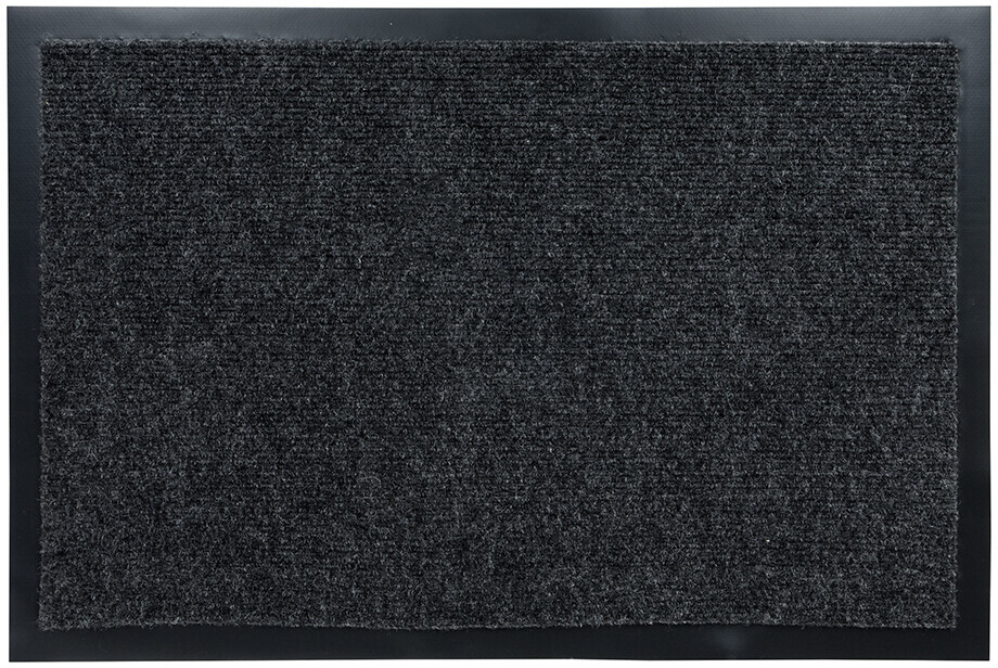 Коврик придверный влаговпитывающий ребристый ВОРТЕКС Trip 50х80 см серый (24192)