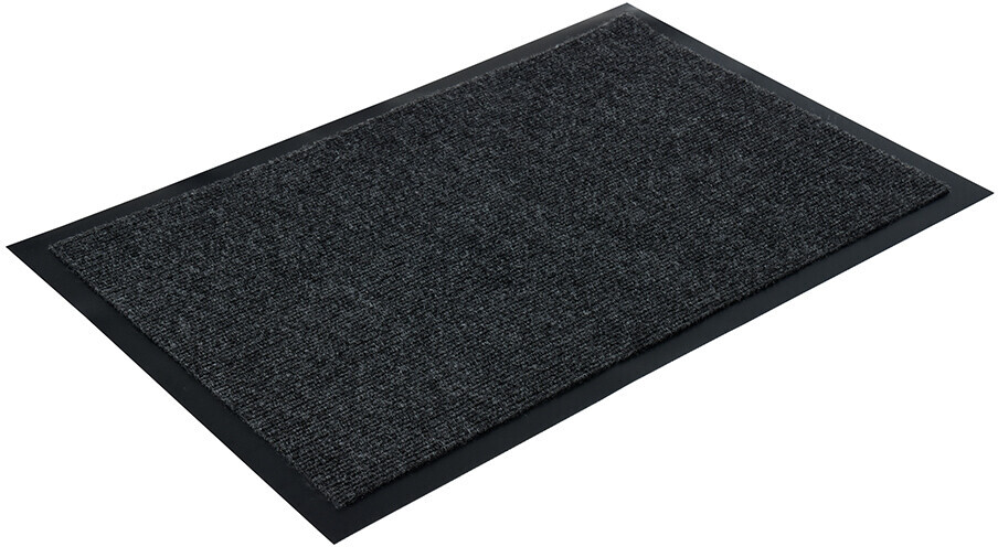 Коврик придверный влаговпитывающий ребристый ВОРТЕКС Trip 50х80 см серый (24192) - Фото 2