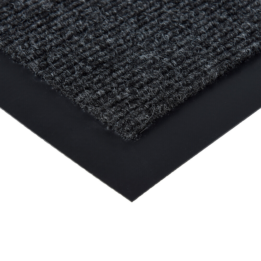 Коврик придверный влаговпитывающий ребристый ВОРТЕКС Trip 50х80 см серый (24192) - Фото 3