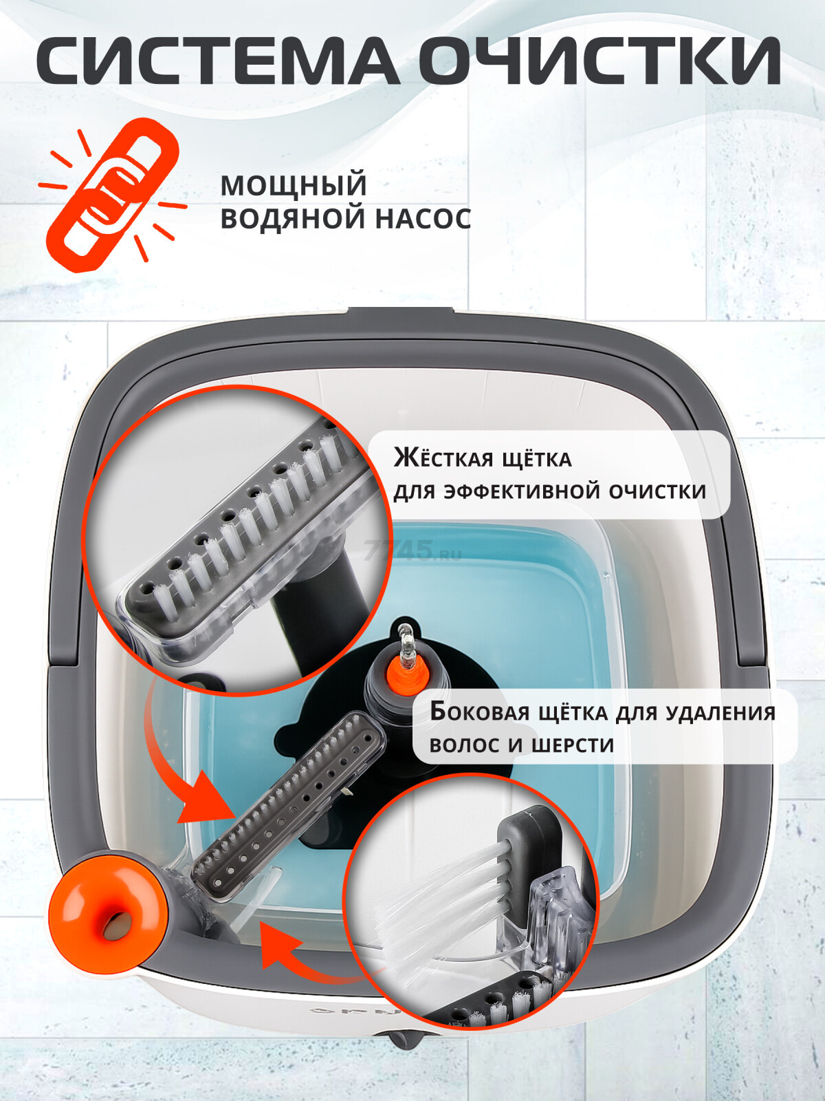 Швабра с отжимным ведром BRUNER Home Stark (BR-11278123) - Фото 3