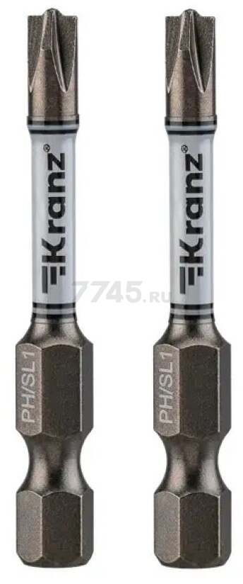 Бита для шуруповерта магнитная PH/SL1 50 мм KRANZ 2 штуки (KR-92-0413-3)