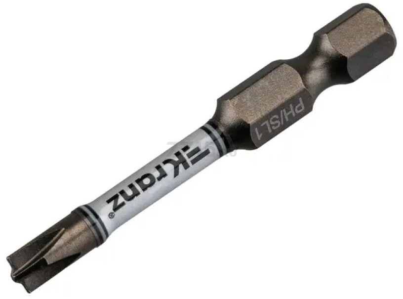 Бита для шуруповерта магнитная PH/SL1 50 мм KRANZ 2 штуки (KR-92-0413-3) - Фото 4