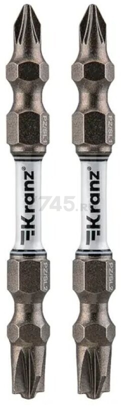 Бита для шуруповерта двусторонняя магнитная PZ/FL1 - PZ/FL2 65 мм KRANZ 2 штуки (KR-92-0451-2)