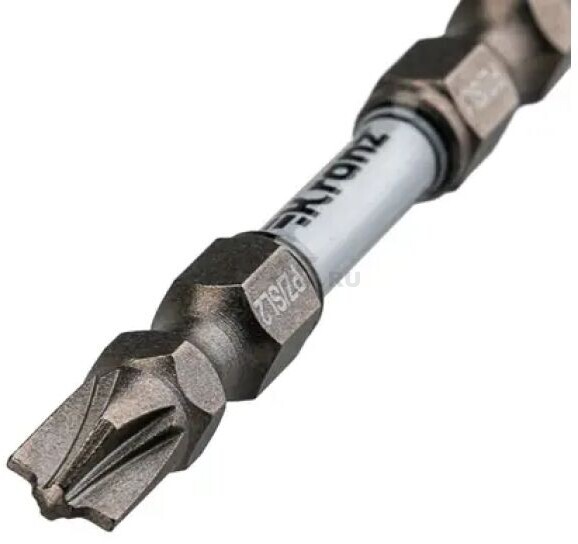 Бита для шуруповерта двусторонняя магнитная PZ/FL1 - PZ/FL2 65 мм KRANZ 2 штуки (KR-92-0451-2) - Фото 4