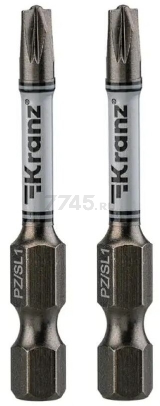 Бита для шуруповерта магнитная PZ/FL1 50 мм KRANZ 2 штуки (KR-92-0418-2)