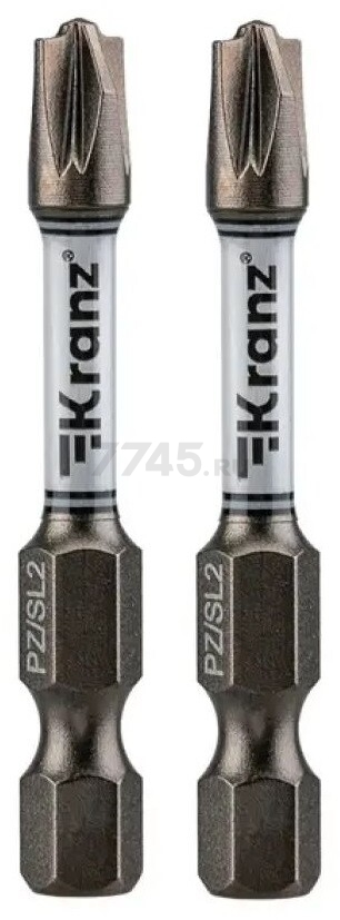 Бита для шуруповерта магнитная PZ/FL2 50 мм KRANZ 2 штуки (KR-92-0419-2)