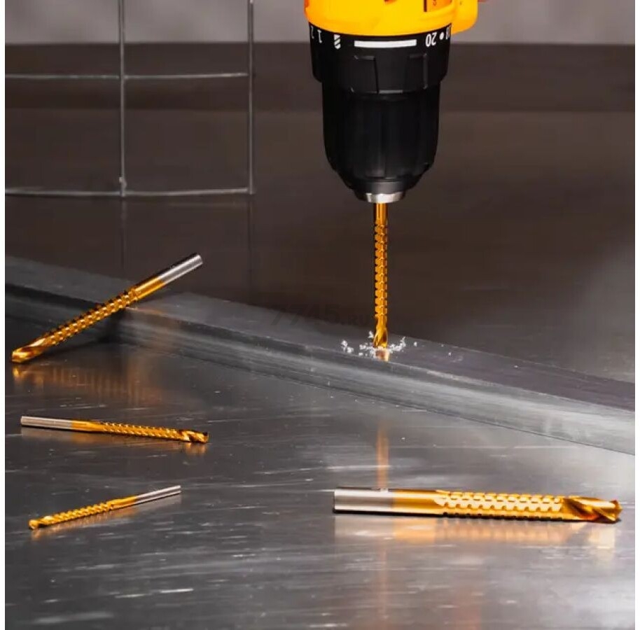 Набор cверл фрезерных по металлу 3-4-5-6-8 мм KRANZ Титан 5 штук (KR-91-0585) - Фото 4