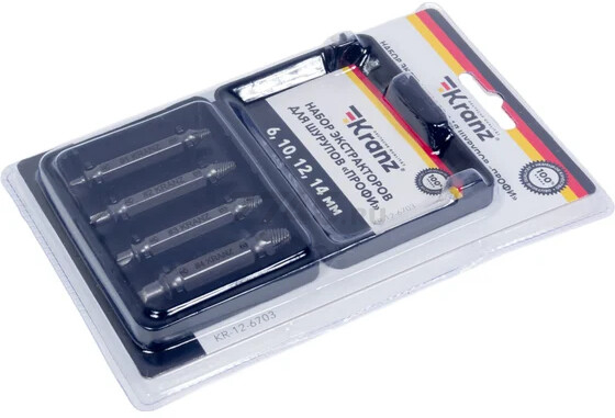 Набор экстракторов для шурупов KRANZ KR-12-6703 - Фото 4