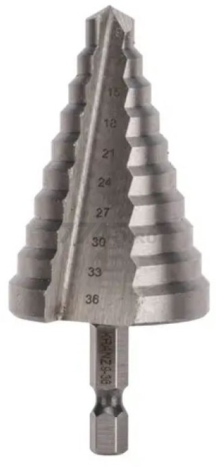 Сверло по металлу ступенчатое 9,0-36,0 мм KRANZ HRC 62 (KR-12-6604)