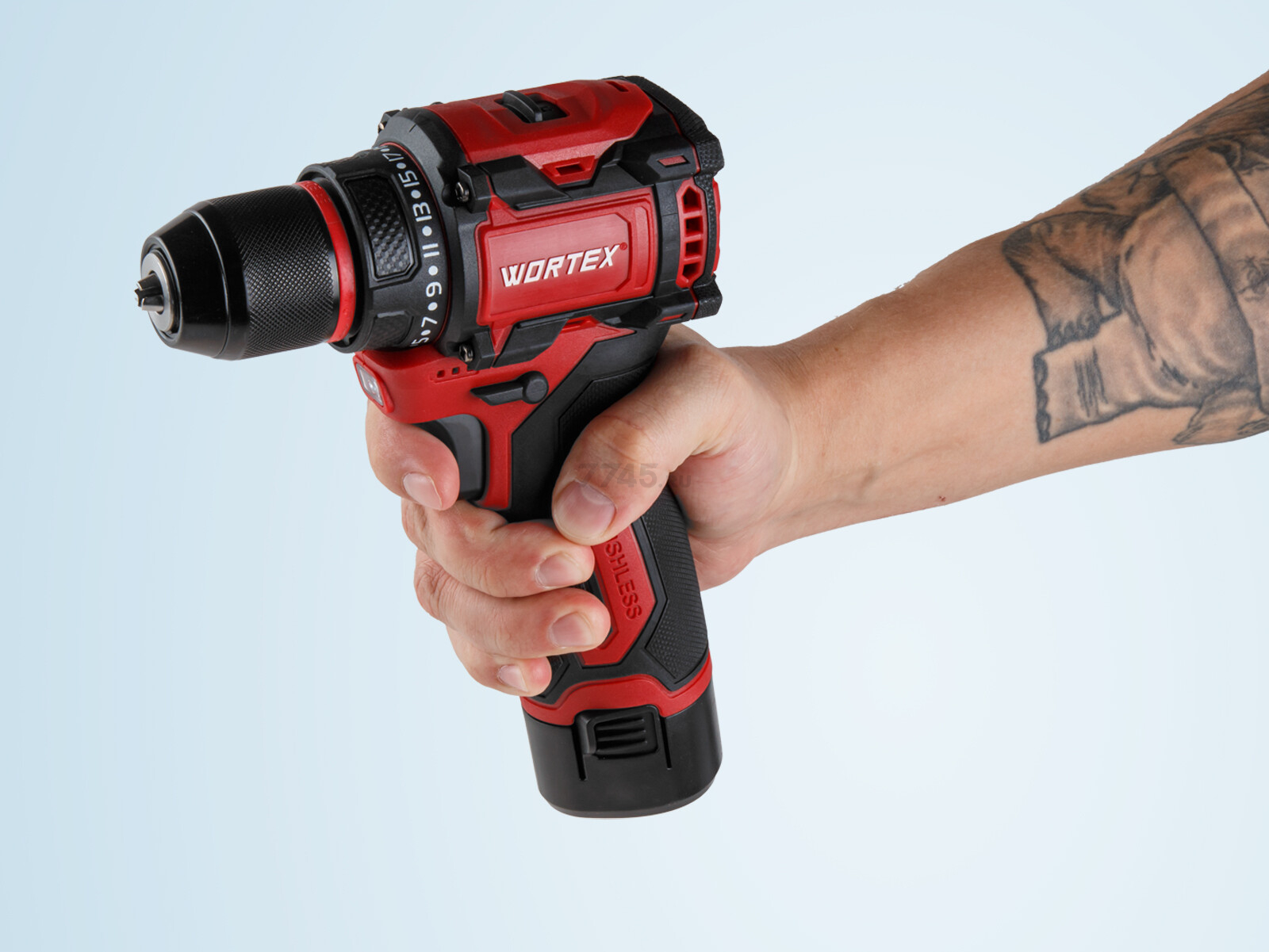Дрель-шуруповерт аккумуляторная WORTEX BD 1213-1 Dli (2329019) - Фото 10