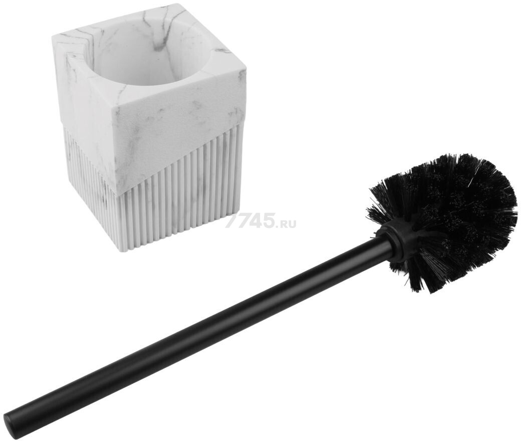 Ершик для унитаза PERFECTO LINEA Element Marble белый (35-618704) - Фото 3