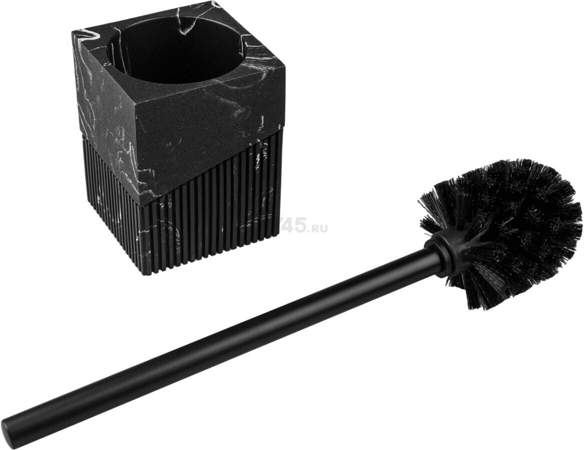 Ершик для унитаза PERFECTO LINEA Element Marble черный (35-618604) - Фото 3