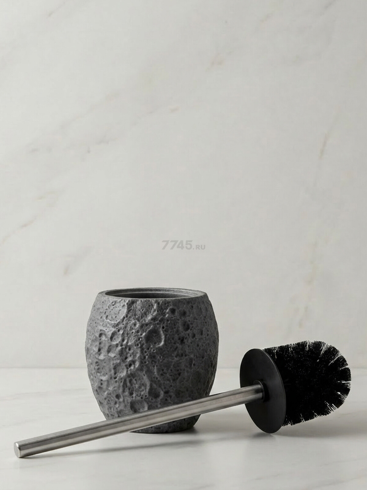 Ершик для унитаза PERFECTO LINEA Moon Stone серый (35-384464) - Фото 5