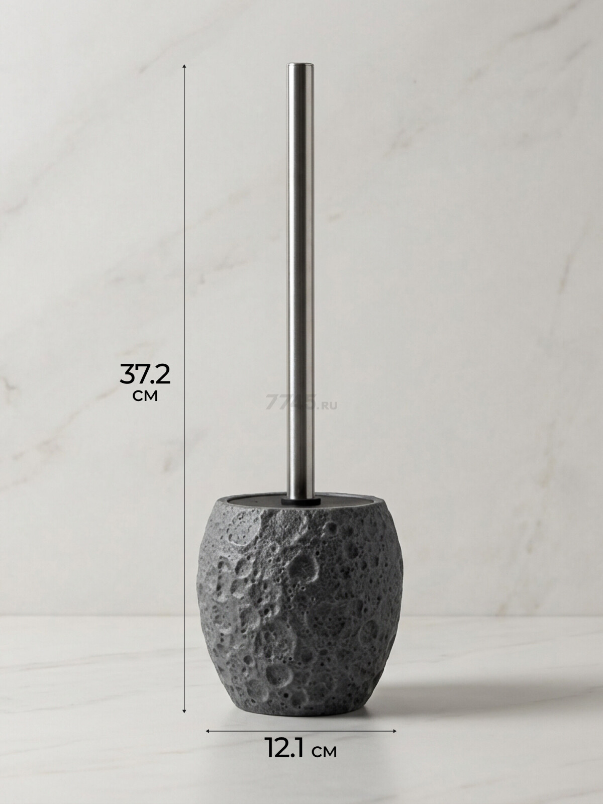 Ершик для унитаза PERFECTO LINEA Moon Stone серый (35-384464) - Фото 7