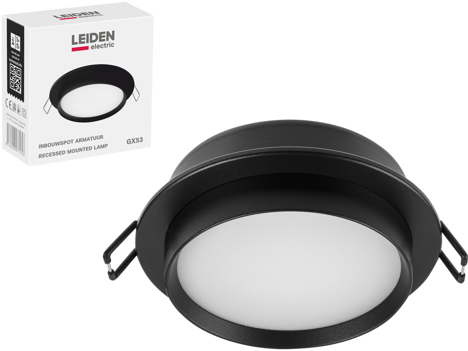 Светильник точечный встраиваемый GX53 15 Вт LEIDEN ELECTRIC черный (807105) - Фото 2