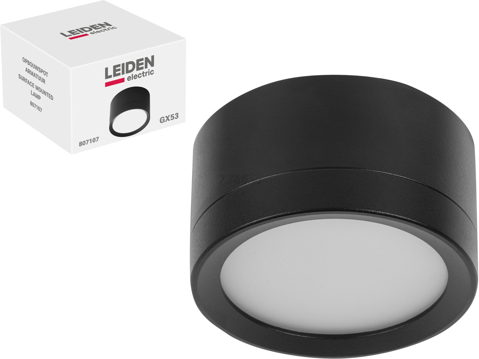 Светильник точечный накладной GX53 15 Вт LEIDEN ELECTRIC черный (807107) - Фото 2