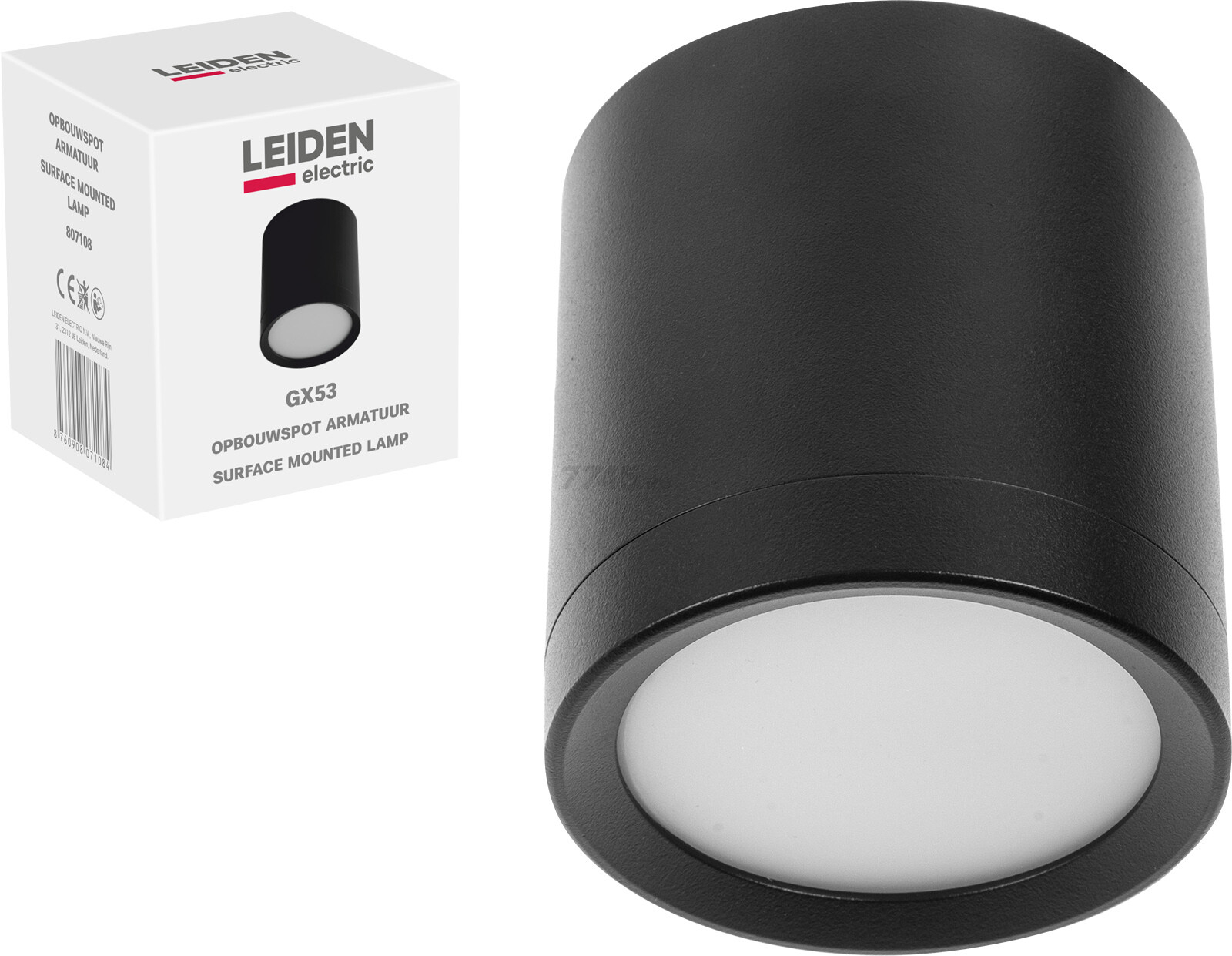 Светильник точечный накладной GX53 15 Вт LEIDEN ELECTRIC черный (807108) - Фото 2