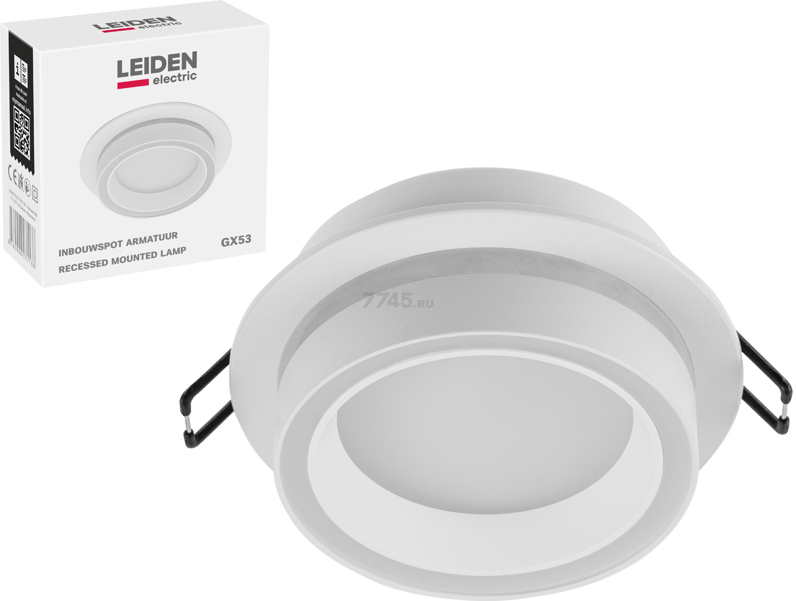 Светильник точечный встраиваемый GX53 15 Вт LEIDEN ELECTRIC белый (807113) - Фото 2