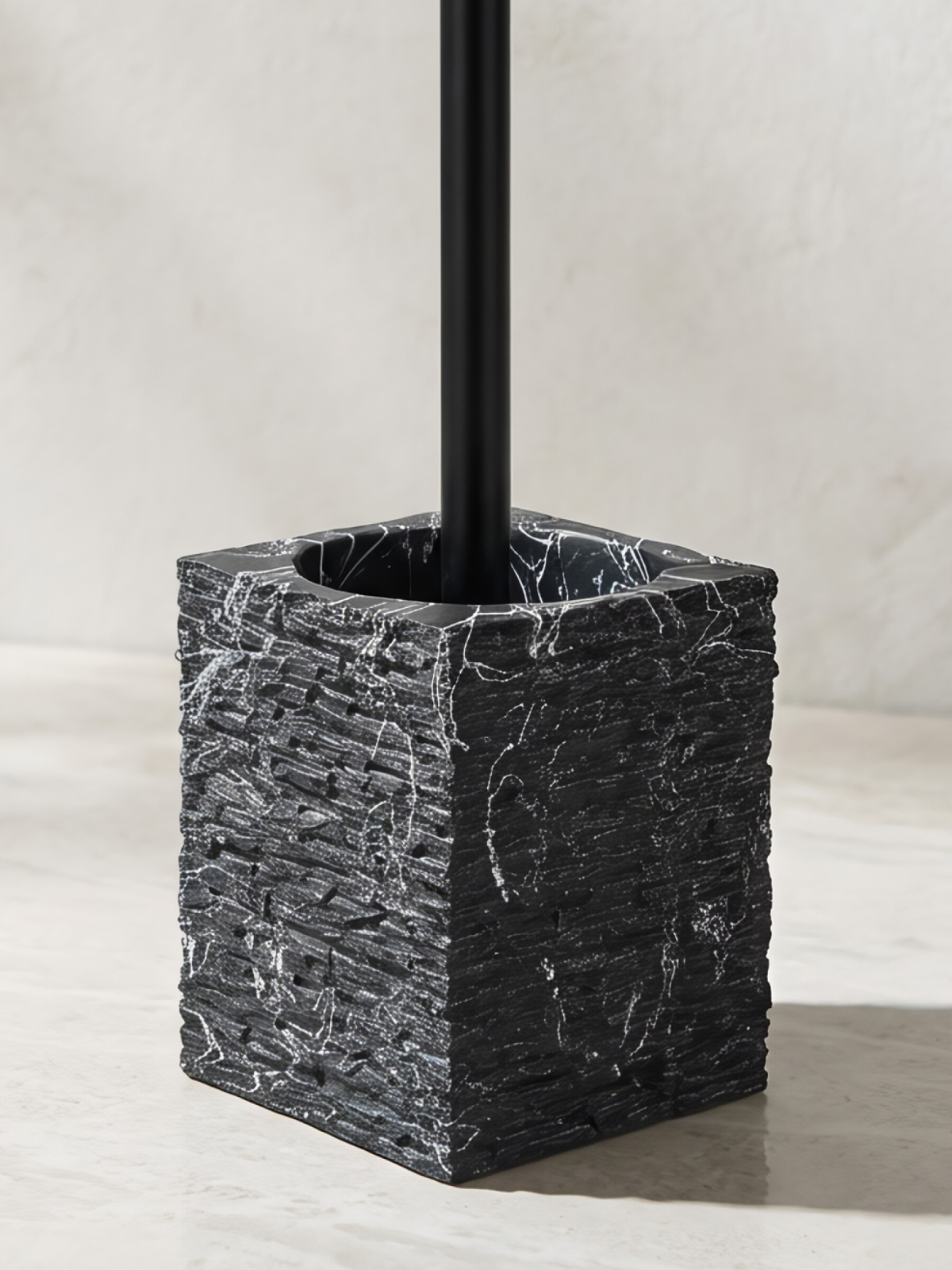 Ершик для унитаза PERFECTO LINEA StoneWave черный (35-130804) - Фото 2