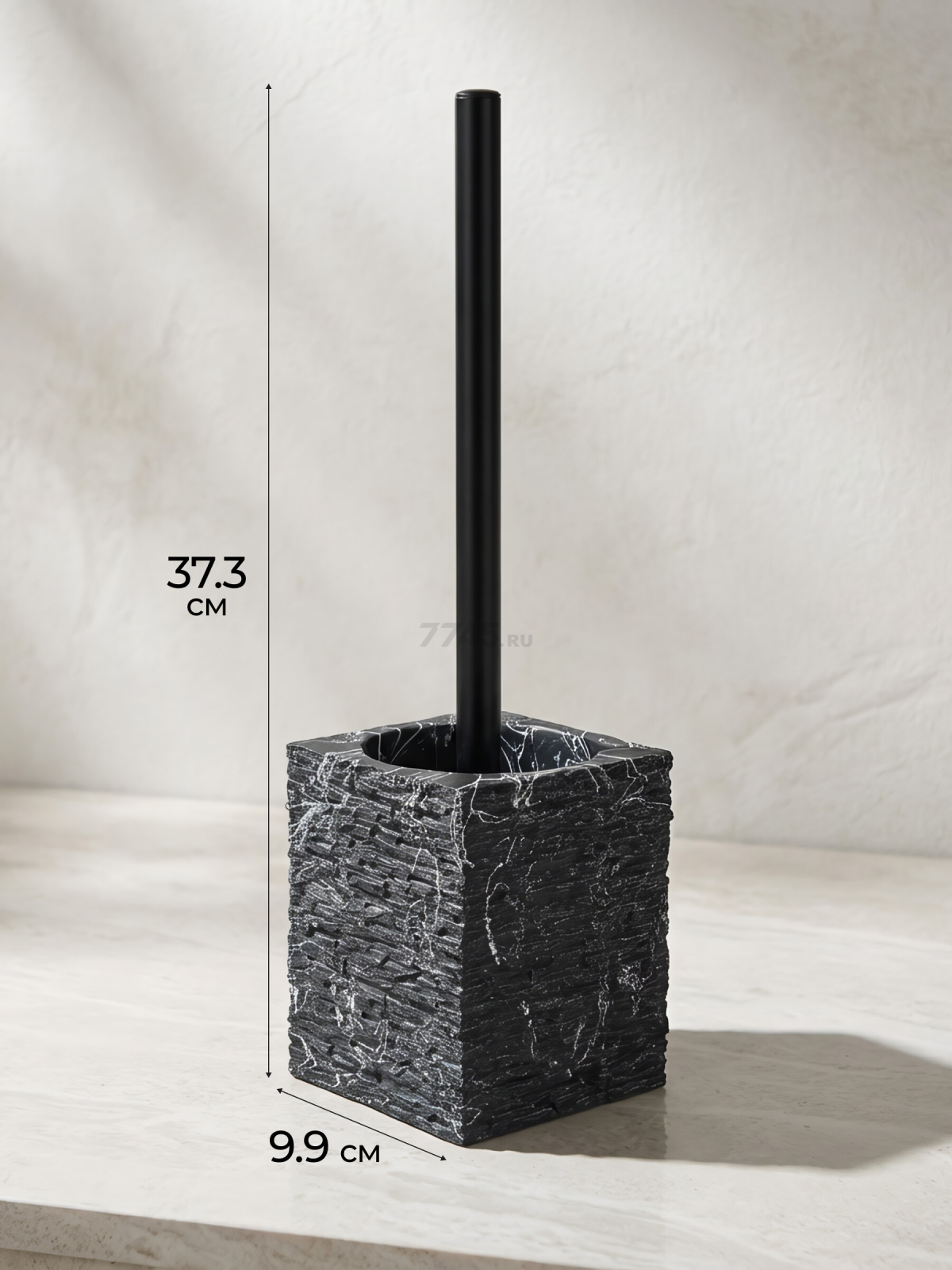 Ершик для унитаза PERFECTO LINEA StoneWave черный (35-130804) - Фото 7