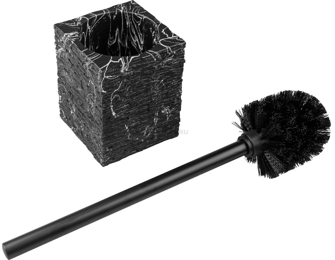 Ершик для унитаза PERFECTO LINEA StoneWave черный (35-130804)