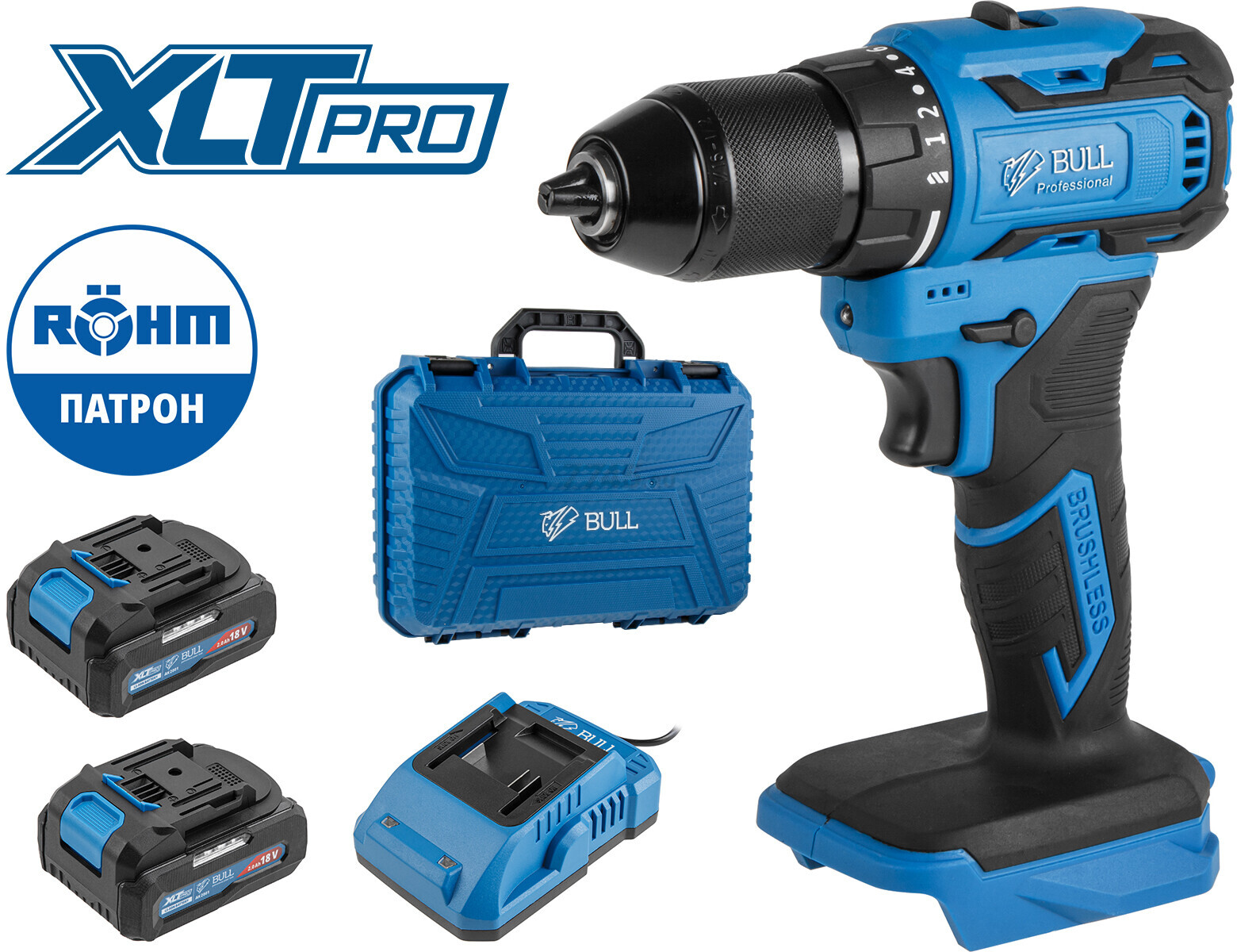 Дрель-шуруповерт аккумуляторная BULL SR 1804 R-series XLTpro (2329056)