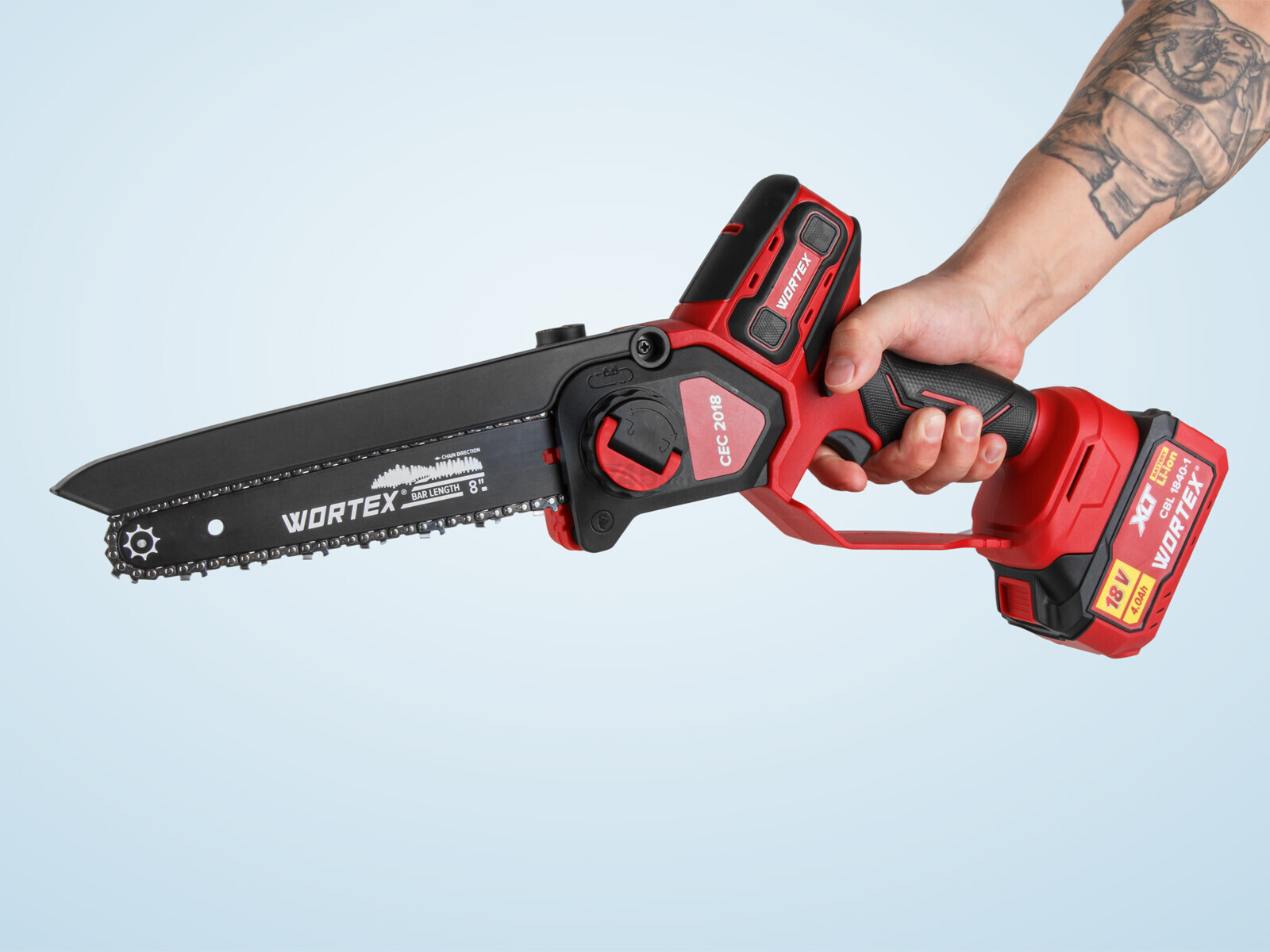 Пила цепная аккумуляторная WORTEX CEC 2018 ALL1 XLT SET (2329052) - Фото 16