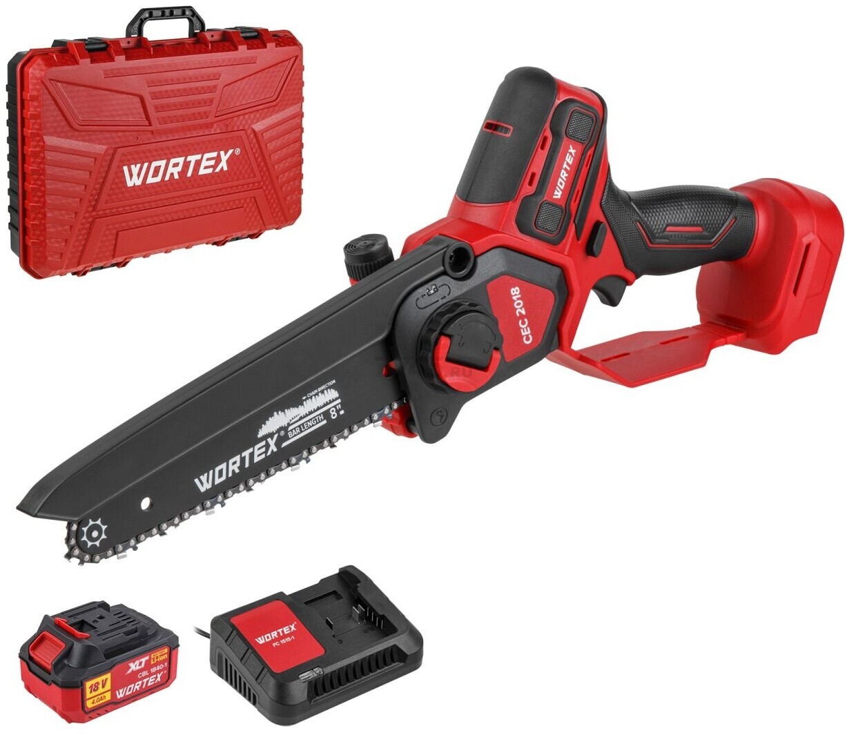 Пила цепная аккумуляторная WORTEX CEC 2018 ALL1 XLT SET (2329052) - Фото 2