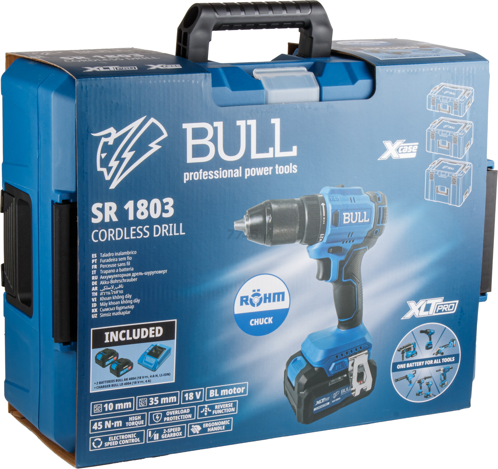Дрель-шуруповерт аккумуляторная BULL SR 1803 XLTpro Xcase (2329055) - Фото 12