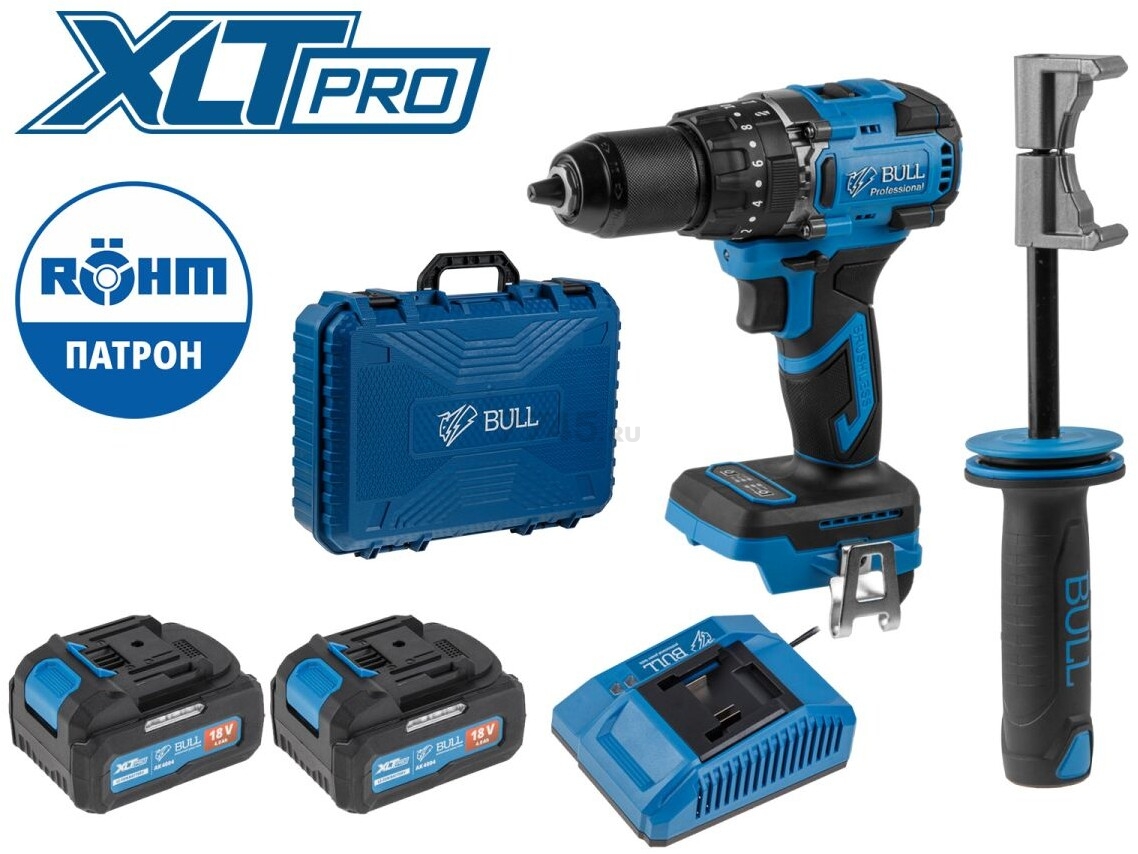 Дрель-шуруповерт аккумуляторная ударная BULL SR 1806 R-series XLTpro (2329059)