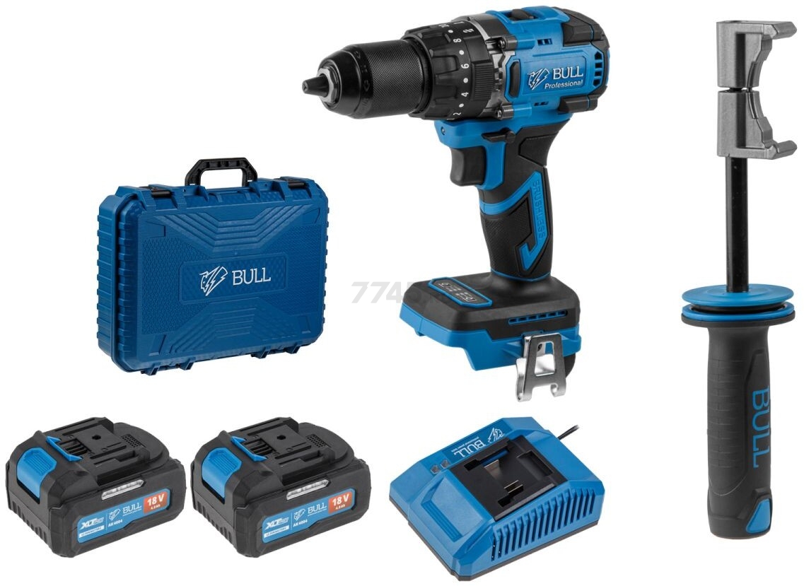 Дрель-шуруповерт аккумуляторная ударная BULL SR 1806 R-series XLTpro (2329059) - Фото 2